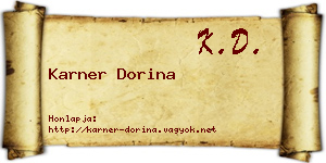 Karner Dorina névjegykártya